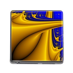 Waves Wave Chevron Gold Blue Paint Space Sky Memory Card Reader (square) by Mariart