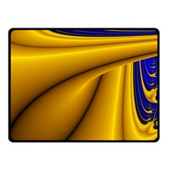 Waves Wave Chevron Gold Blue Paint Space Sky Fleece Blanket (small) by Mariart