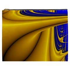 Waves Wave Chevron Gold Blue Paint Space Sky Cosmetic Bag (xxxl)  by Mariart