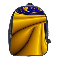 Waves Wave Chevron Gold Blue Paint Space Sky School Bags (xl) 