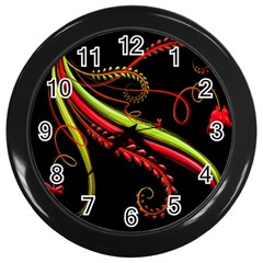 Cool Pattern Designs Wall Clocks (black) by Nexatart