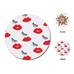 Smooch Pattern Design Playing Cards (round)  by Nexatart