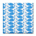 Fish Pattern Background Tile Coasters Front