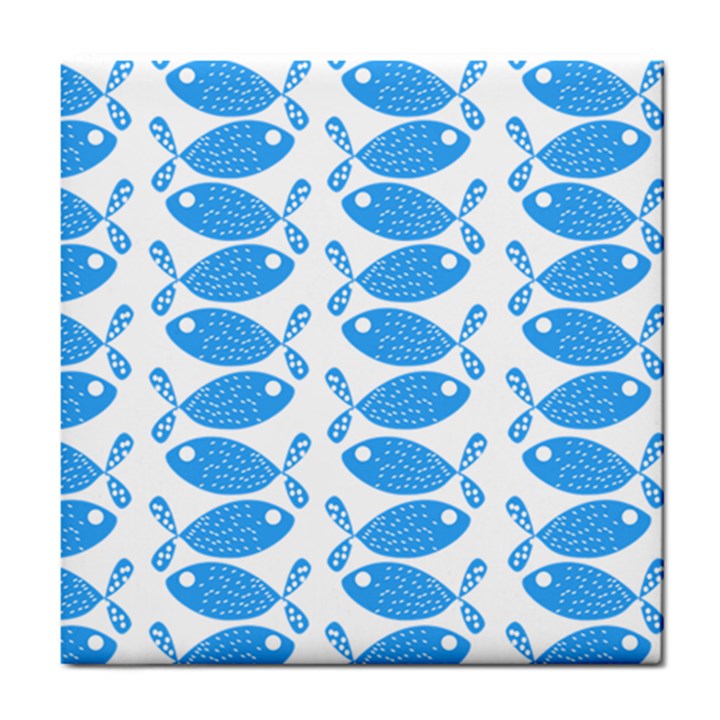 Fish Pattern Background Tile Coasters