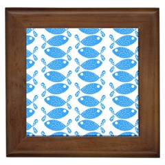 Fish Pattern Background Framed Tiles by Nexatart