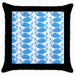 Fish Pattern Background Throw Pillow Case (black) by Nexatart