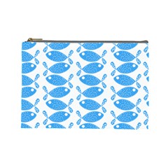 Fish Pattern Background Cosmetic Bag (large)  by Nexatart