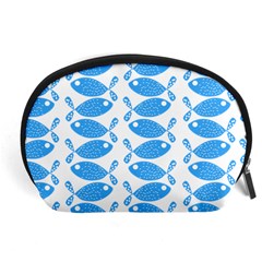 Fish Pattern Background Accessory Pouches (large)  by Nexatart