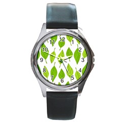 Spring Pattern Round Metal Watch by Nexatart