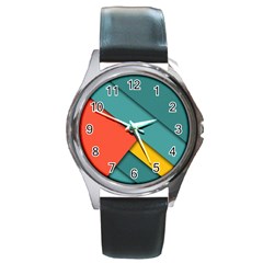 Color Schemes Material Design Wallpaper Round Metal Watch by Nexatart