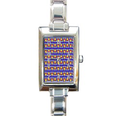 Seamless Prismatic Pythagorean Pattern Rectangle Italian Charm Watch by Nexatart