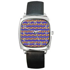 Seamless Prismatic Pythagorean Pattern Square Metal Watch by Nexatart