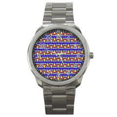 Seamless Prismatic Pythagorean Pattern Sport Metal Watch by Nexatart