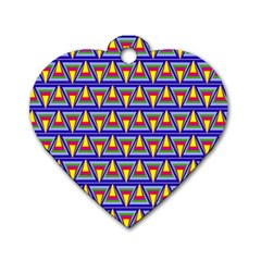 Seamless Prismatic Pythagorean Pattern Dog Tag Heart (one Side) by Nexatart