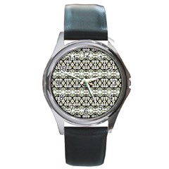 Abstract Camouflage Round Metal Watch by dflcprints