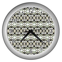 Abstract Camouflage Wall Clocks (silver)  by dflcprints