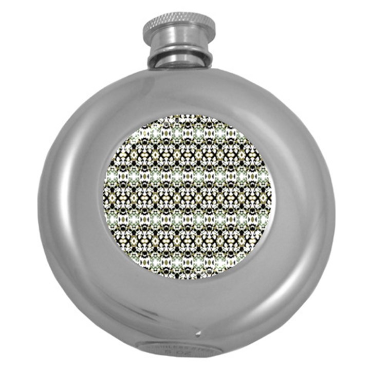 Abstract Camouflage Round Hip Flask (5 oz)