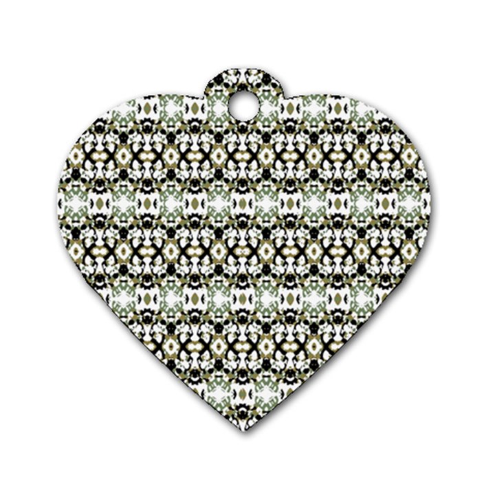 Abstract Camouflage Dog Tag Heart (Two Sides)