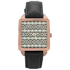 Abstract Camouflage Rose Gold Leather Watch  by dflcprints