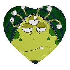 The Most Ugly Alien Ever Heart Ornament (two Sides) by Catifornia