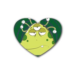 The Most Ugly Alien Ever Rubber Coaster (heart)  by Catifornia