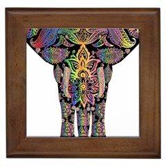 Prismatic Floral Pattern Elephant Framed Tiles by Nexatart