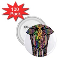 Prismatic Floral Pattern Elephant 1 75  Buttons (100 Pack)  by Nexatart