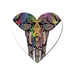 Prismatic Floral Pattern Elephant Heart Magnet by Nexatart