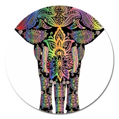 Prismatic Floral Pattern Elephant Magnet 5  (round) by Nexatart