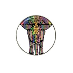 Prismatic Floral Pattern Elephant Hat Clip Ball Marker (4 Pack) by Nexatart