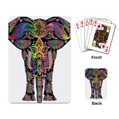 Prismatic Floral Pattern Elephant Playing Card