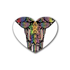 Prismatic Floral Pattern Elephant Heart Coaster (4 Pack)  by Nexatart