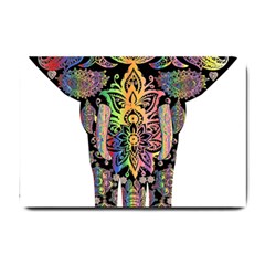 Prismatic Floral Pattern Elephant Small Doormat  by Nexatart