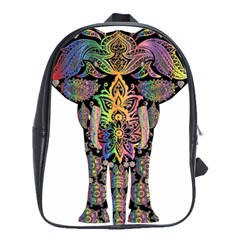 Prismatic Floral Pattern Elephant School Bags(large)  by Nexatart