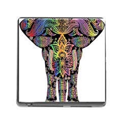 Prismatic Floral Pattern Elephant Memory Card Reader (square) by Nexatart