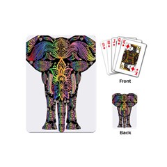 Prismatic Floral Pattern Elephant Playing Cards (mini)  by Nexatart