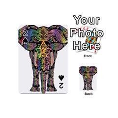 Prismatic Floral Pattern Elephant Playing Cards 54 (mini)  by Nexatart