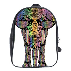 Prismatic Floral Pattern Elephant School Bags (xl)  by Nexatart