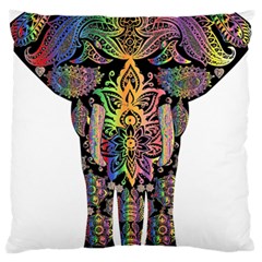 Prismatic Floral Pattern Elephant Standard Flano Cushion Case (one Side) by Nexatart