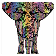 Prismatic Floral Pattern Elephant Large Satin Scarf (square) by Nexatart