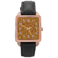 Giraffe Remixed Rose Gold Leather Watch  by Nexatart