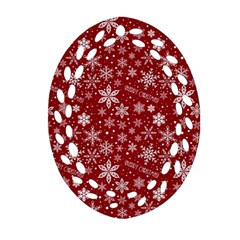 Merry Christmas Pattern Ornament (oval Filigree) by Nexatart