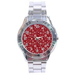 Merry Christmas Pattern Stainless Steel Analogue Watch by Nexatart