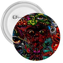 Abstract Psychedelic Face Nightmare Eyes Font Horror Fantasy Artwork 3  Buttons by Nexatart