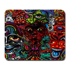 Abstract Psychedelic Face Nightmare Eyes Font Horror Fantasy Artwork Large Mousepads by Nexatart