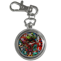 Abstract Psychedelic Face Nightmare Eyes Font Horror Fantasy Artwork Key Chain Watches by Nexatart