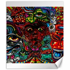 Abstract Psychedelic Face Nightmare Eyes Font Horror Fantasy Artwork Canvas 20  X 24   by Nexatart