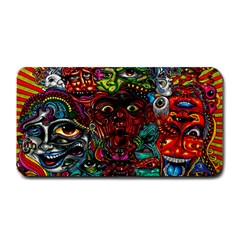 Abstract Psychedelic Face Nightmare Eyes Font Horror Fantasy Artwork Medium Bar Mats by Nexatart