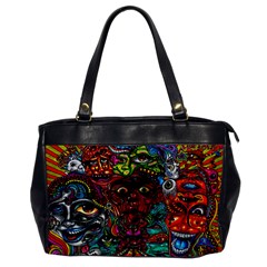 Abstract Psychedelic Face Nightmare Eyes Font Horror Fantasy Artwork Office Handbags by Nexatart