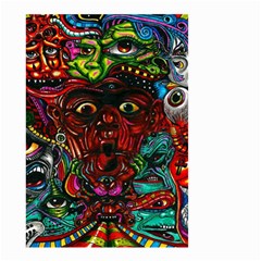 Abstract Psychedelic Face Nightmare Eyes Font Horror Fantasy Artwork Small Garden Flag (two Sides) by Nexatart